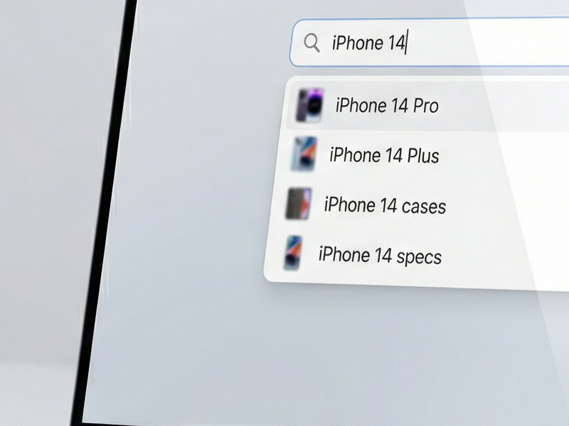 Search bar with iPhone query