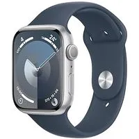 Apple Watch Series 9 GPS + Cellular 45mm Aluminium silber Sportarmband sturmblau S/M