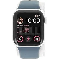 Apple Watch SE 2 GPS 40mm Aluminium silber Sportarmband sturmblau S/M
