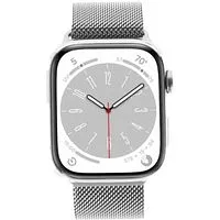 Apple Watch Series 8 GPS Edelstahlgehäuse silber 45mm mit Milanaise-Armband silber