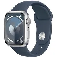 Apple Watch Series 9 GPS 41mm Aluminium silber Sportarmband sturmblau S/M