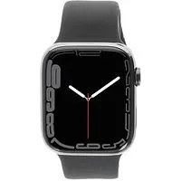 Apple Watch Series 7 GPS + Cellular 45mm Edelstahl graphit Sportarmband schwarz