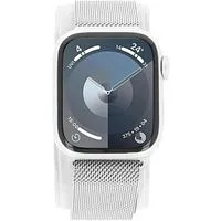 Apple Watch Series 9 GPS 45mm Aluminium silber Milanaise-Armband silber