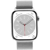 Apple Watch Series 8 GPS + Cellular 45mm Edelstahl silber Milanaise-Armband silber