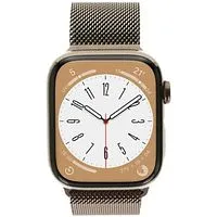 Apple Watch Series 8 GPS + Cellular 45mm Edelstahl gold Milanaise-Armband gold