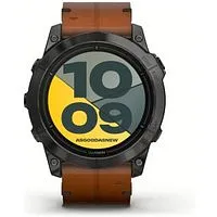 Garmin Epix Pro (Gen 2) Sapphire 51mm schwarz/carbongrau Titan DLC QuickFit-Leder-Armband (010-02804-30)