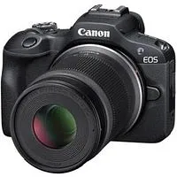 Canon EOS R100 mit Objektiv RF-S 18-45mm 1:4.5-6.3 IS STM + RF-S 55-210mm 1:5-7.1 IS STM schwarz